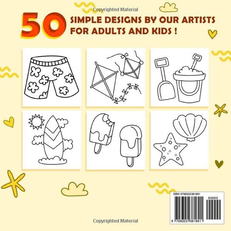 Summer Time Bold & Easy Coloring Book: Simple Drawings to Color for Relieve Stress with Beach Life Stuffs, Animals, Nature, and Much More, Perfect for Holiday and Vacation Gift